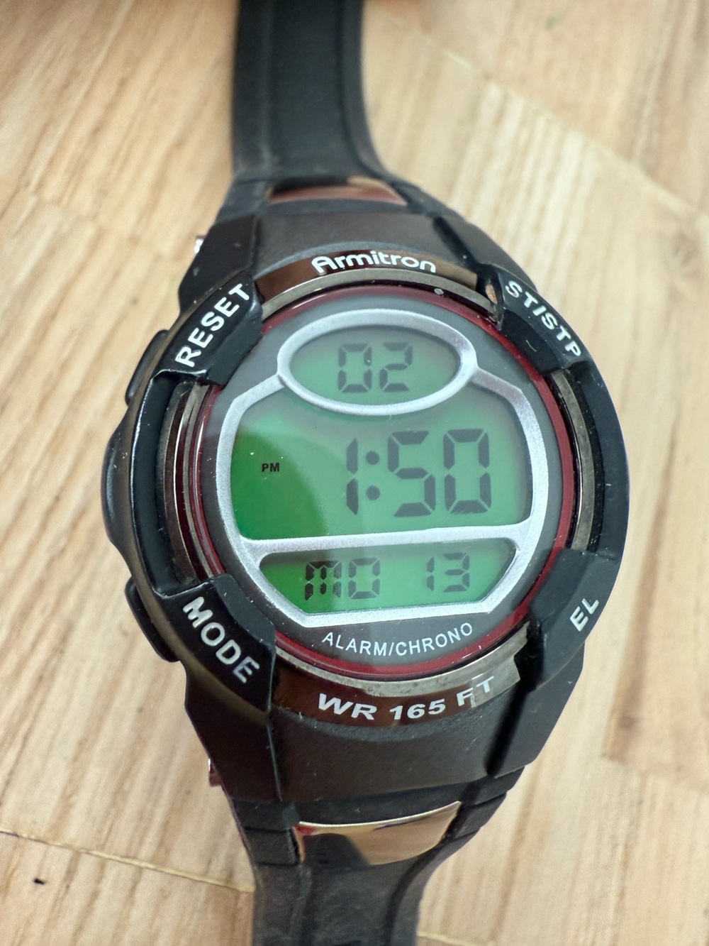Armitron all sport digital black sport watch NEW BATTERY